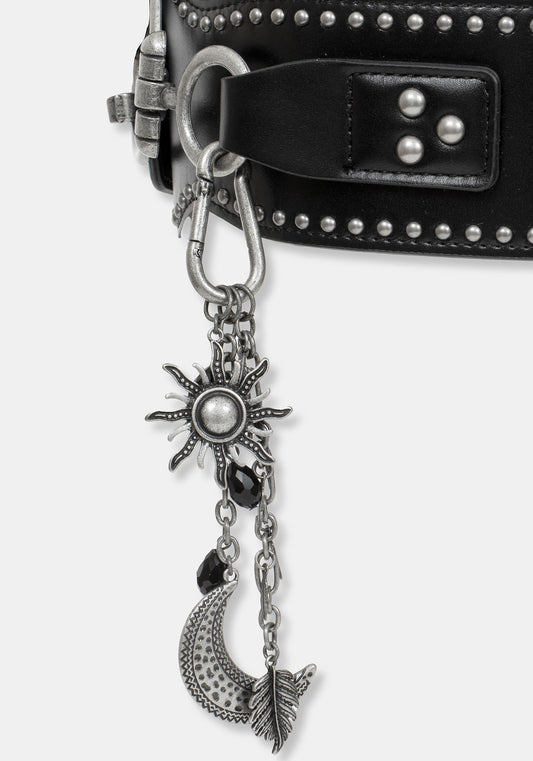 Sul Studded Charm Stretch Waist Belt
