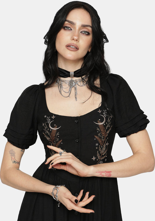 Abellona Embroidered Midi Dress