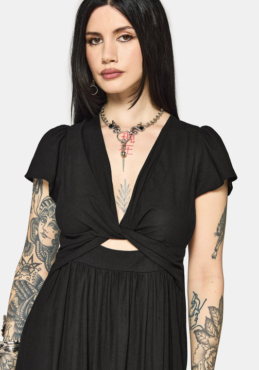 Ramone Twist Front Midi Dress