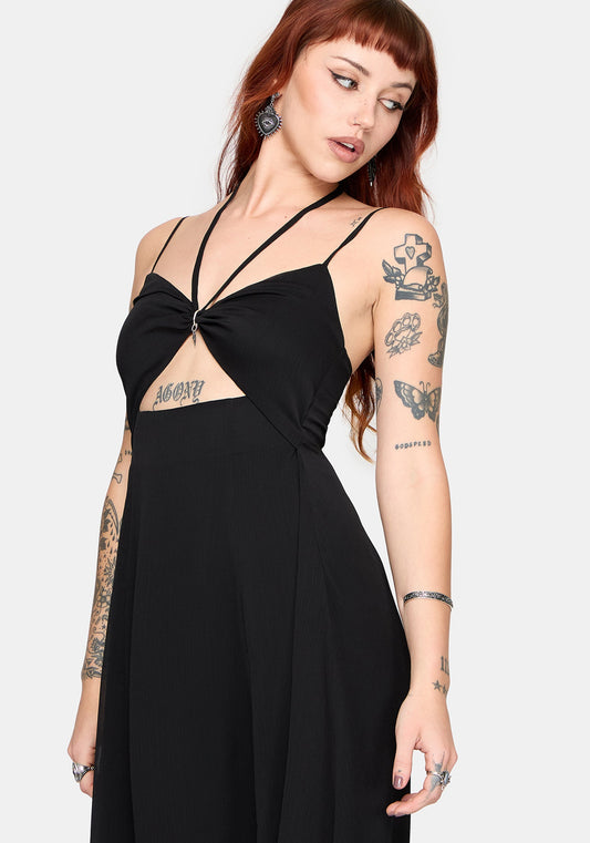 Calla Keyhole Halterneck Midaxi Dress