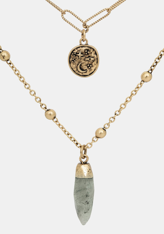 Alexen Snake Disc Layered Necklace