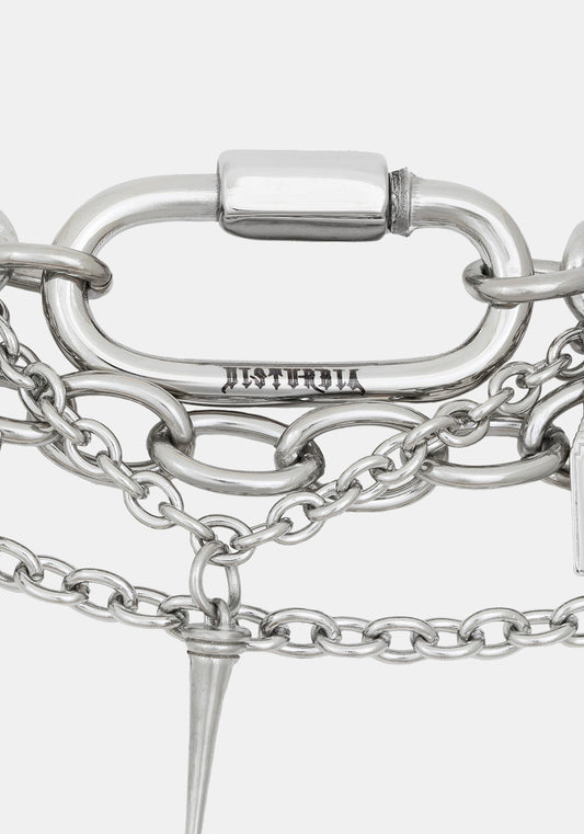 Lagoxin Stainless Steel Charm Layered Choker