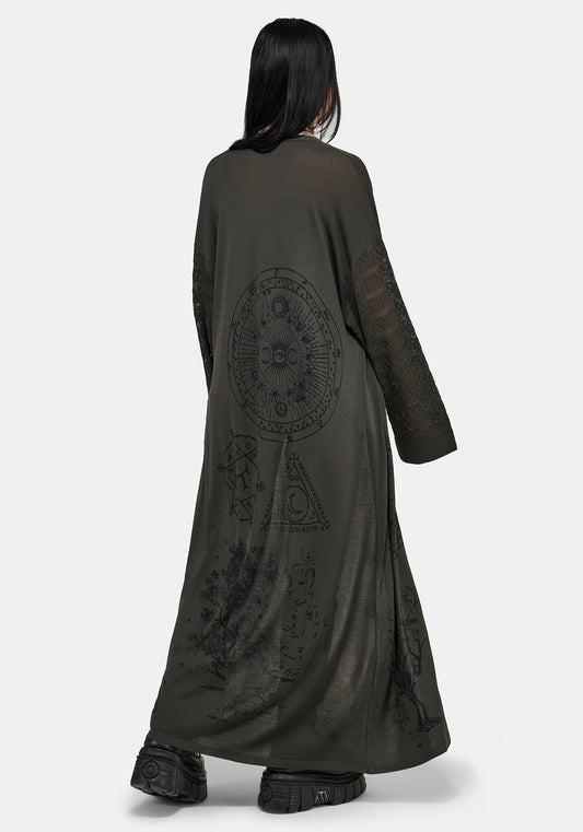 Evander Cosmic Astrology Lightweight Longline Cardigan