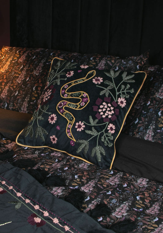Kobra Snake Square Cushion
