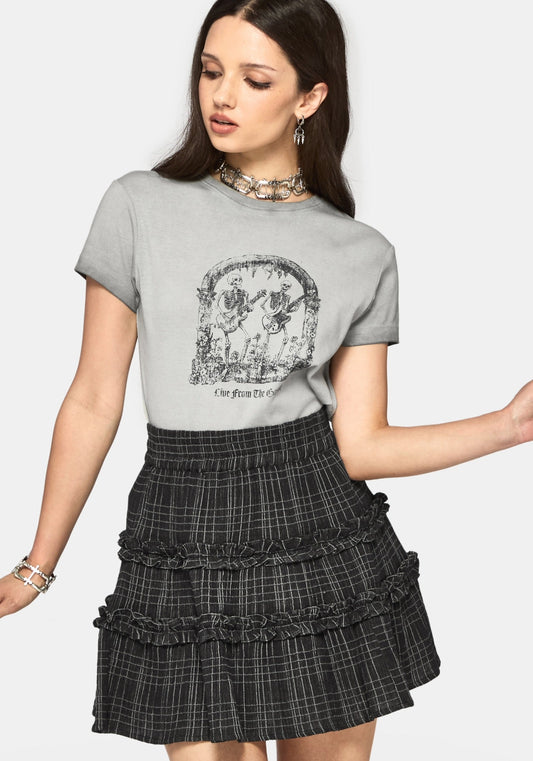 Caledon Check Gauze Mini Skirt