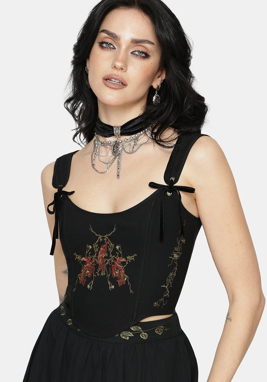 Phoenix Embroidered Corset Top