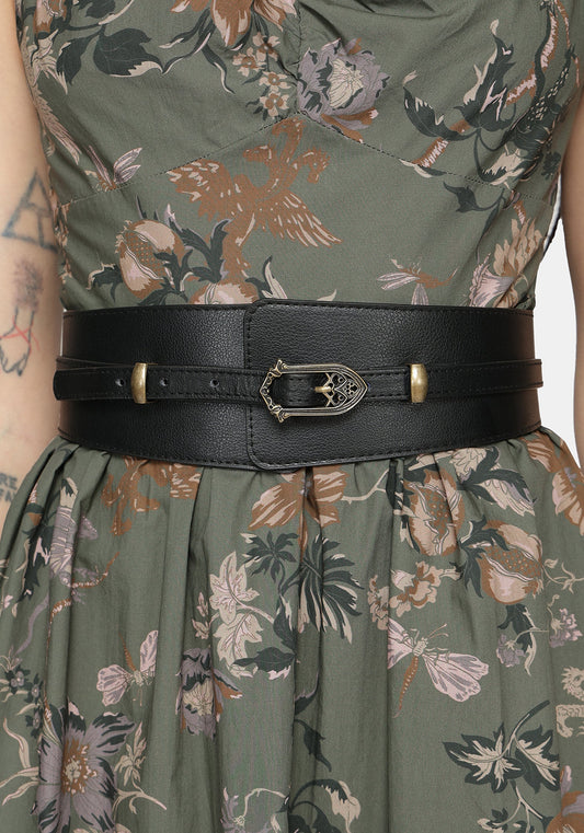 Cathedral Buckle Waist Belt - Gold