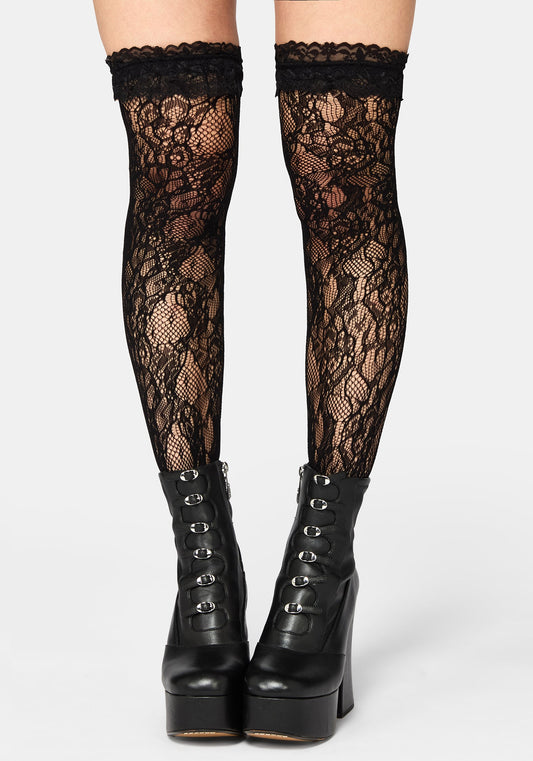 Wispin Lace Frill Long Stockings