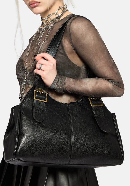 Rosamoth Buckle Shoulder Bag - Black