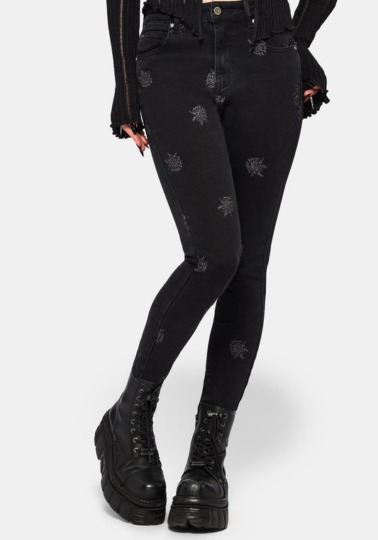 Selin Embroidered Denim Skinny Jean