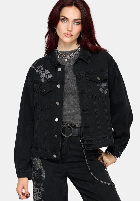 Cleo Phoenix Print Denim Jacket