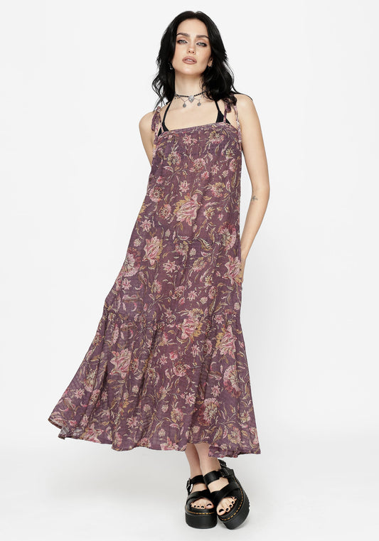 Skye Print Tiered High Low Beach Midaxi Dress