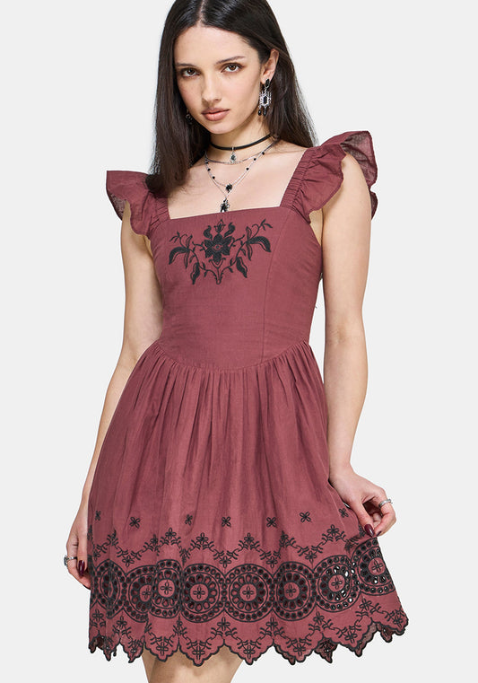 Noirette Broderie Mini Dress