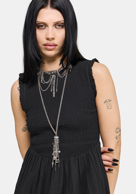 Noirette Broderie Midi Dress