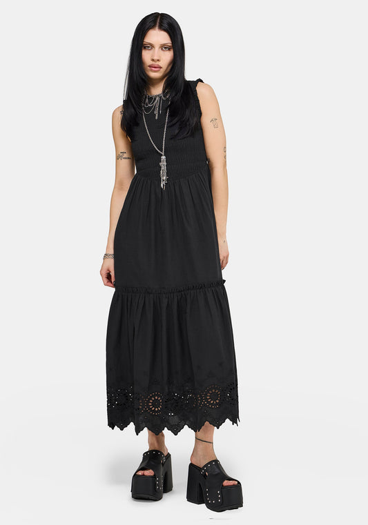 Noirette Broderie Midi Dress