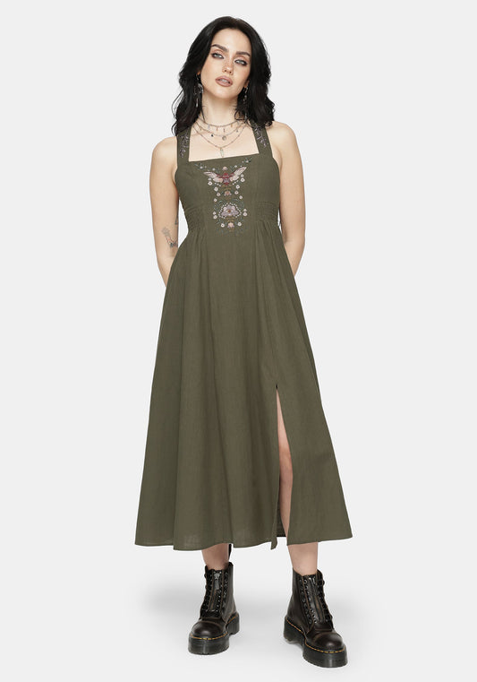 Siora Folklore Embroidered Midi Dress