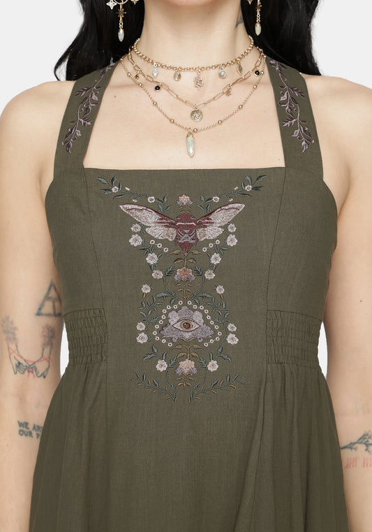 Siora Folklore Embroidered Midi Dress