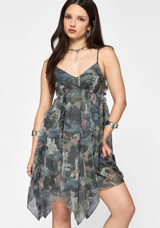 Thalassa Print Tendril Mini Dress