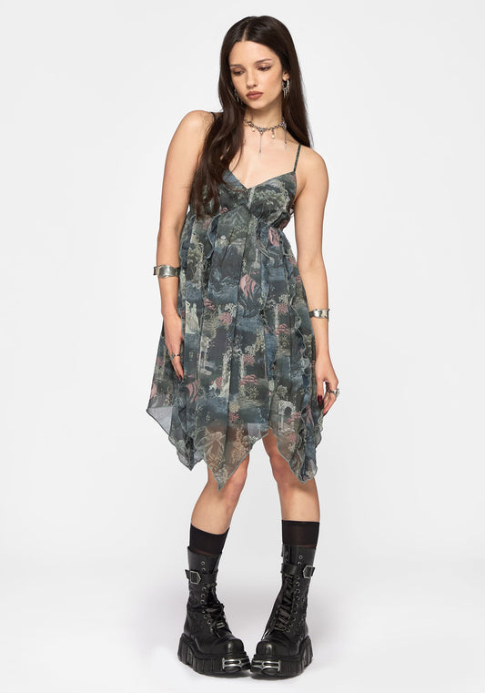 Thalassa Print Tendril Mini Dress