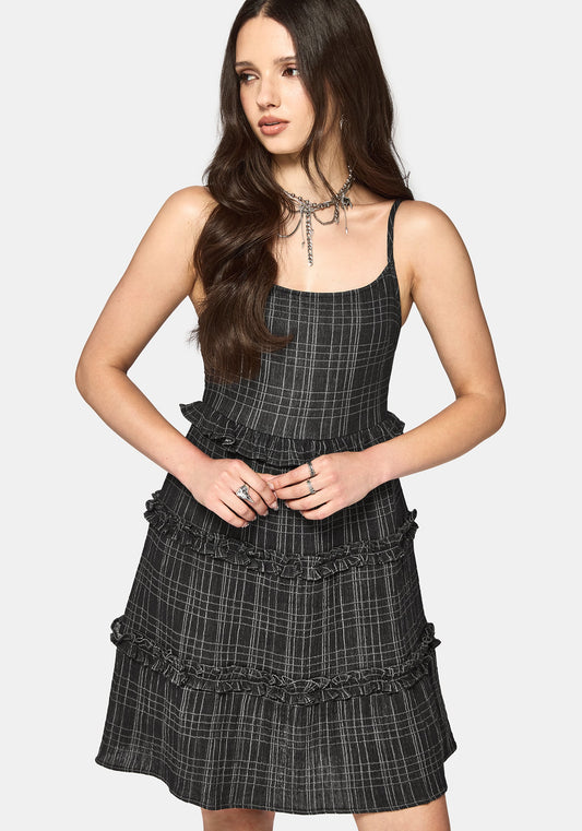 Caledon Check Gauze Cami Mini Dress