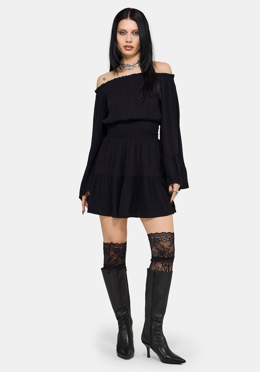 Amarantha Crinkle Bardot Mini Dress