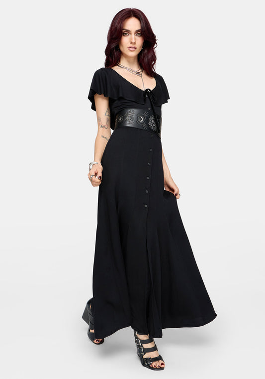 Aren Ruffle Tie Front Maxi Dress