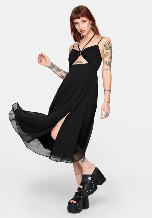 Calla Keyhole Halterneck Midaxi Dress