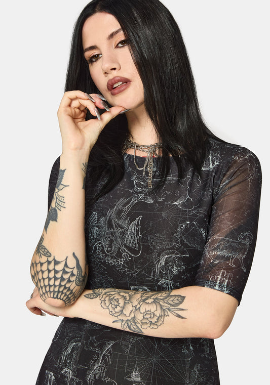 Kosmara Map Print Mini Dress