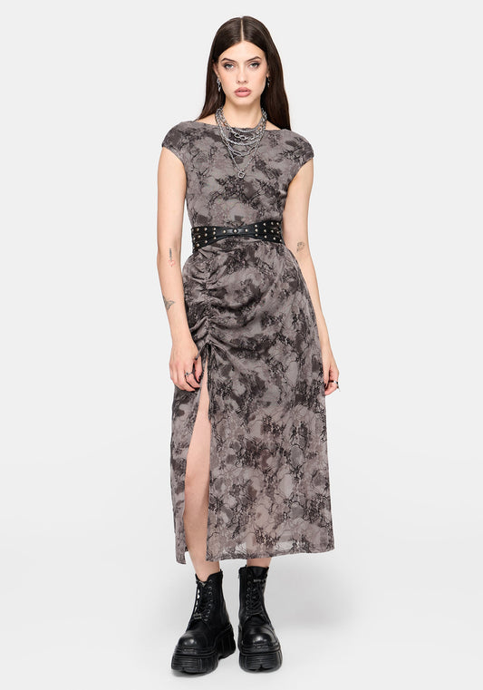 Juniper Ruched Mesh Midaxi Dress