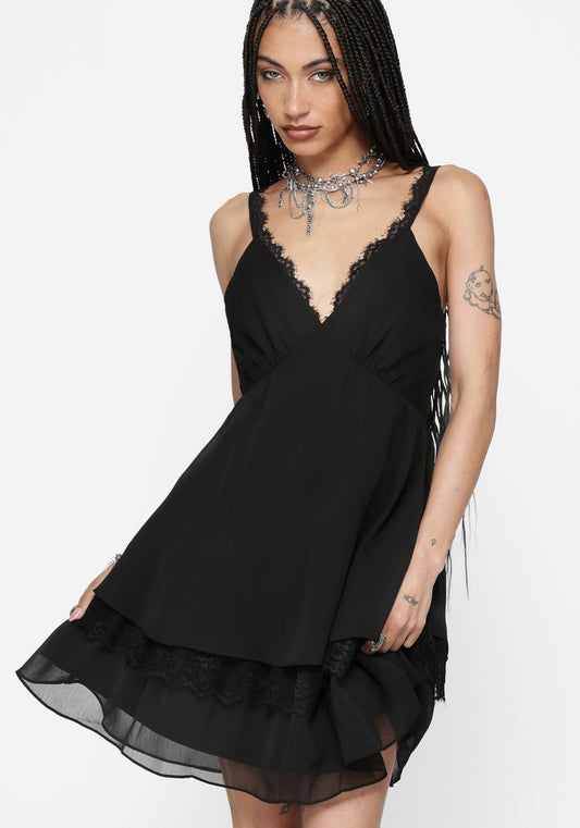 Selyth Lace Tiered Mini Dress