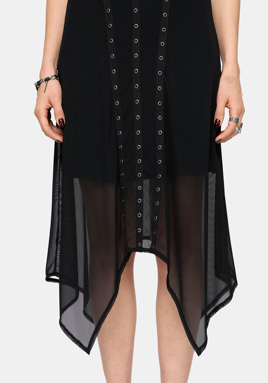 Virella Eyelet Detail Mesh Cami Midaxi Dress