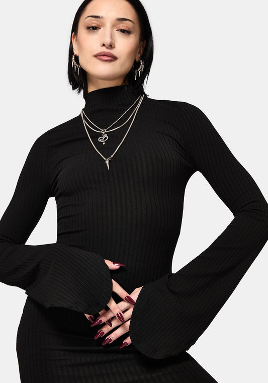 Amata Flared Sleeve Mini Dress
