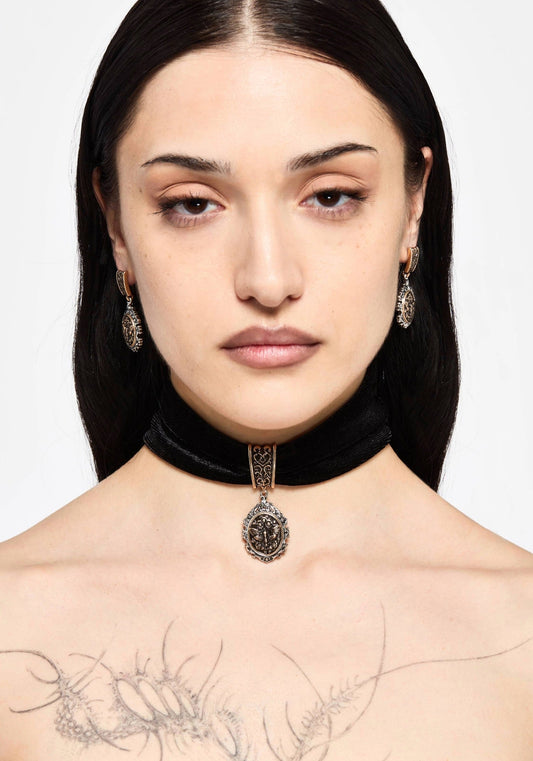 Rosamoth Cameo Velvet Choker