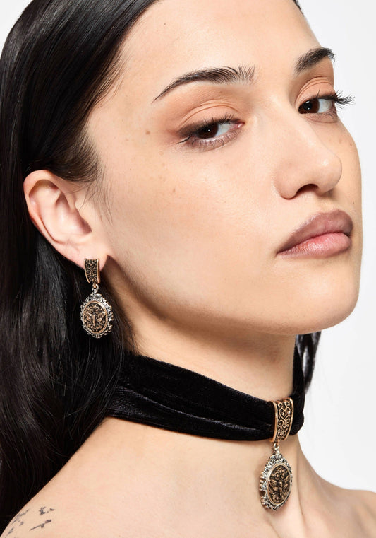 Rosamoth Cameo Drop Earrings