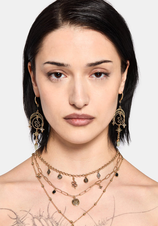 Alexen Snake Moon Earrings