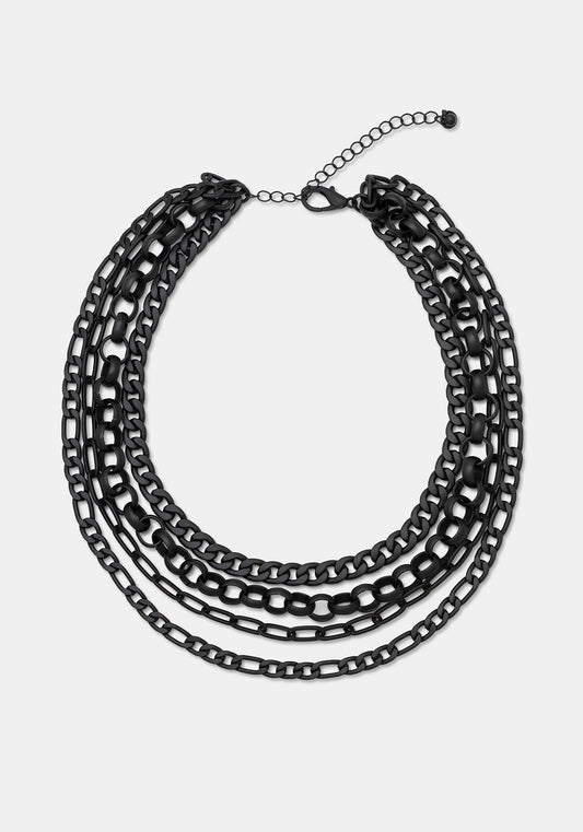Chorx Layered Jet Chain Necklace