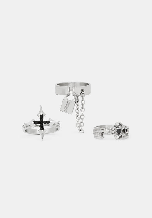 Lagoxin Stainless Steel Ring Set
