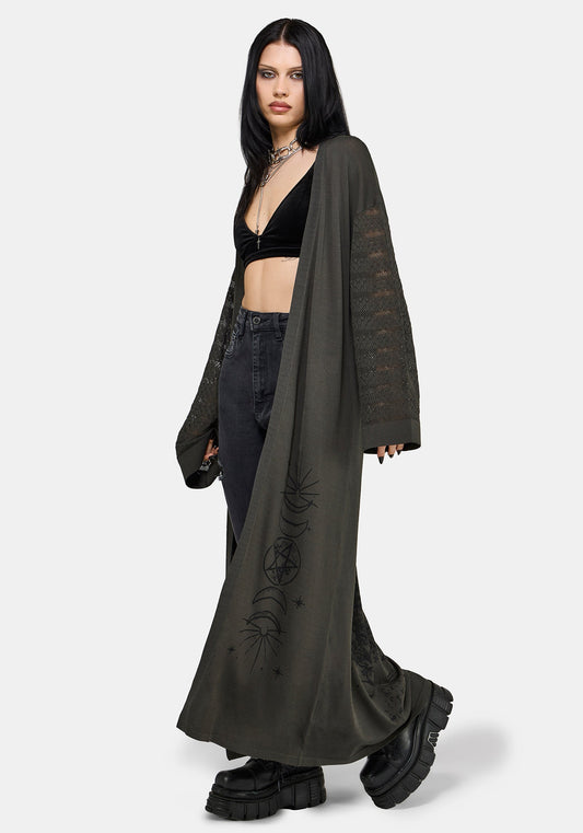 Evander Cosmic Astrology Lightweight Longline Cardigan