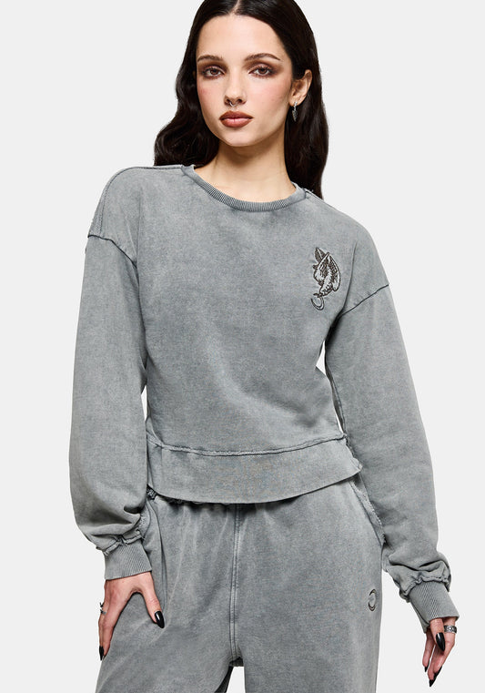 Sylph Fallen Dove Embroidered Sweatshirt