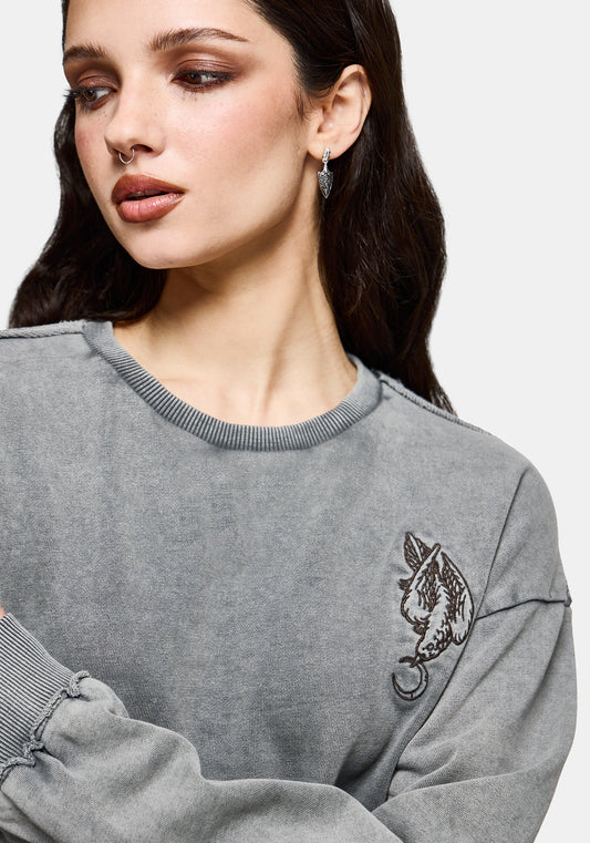 Sylph Fallen Dove Embroidered Sweatshirt