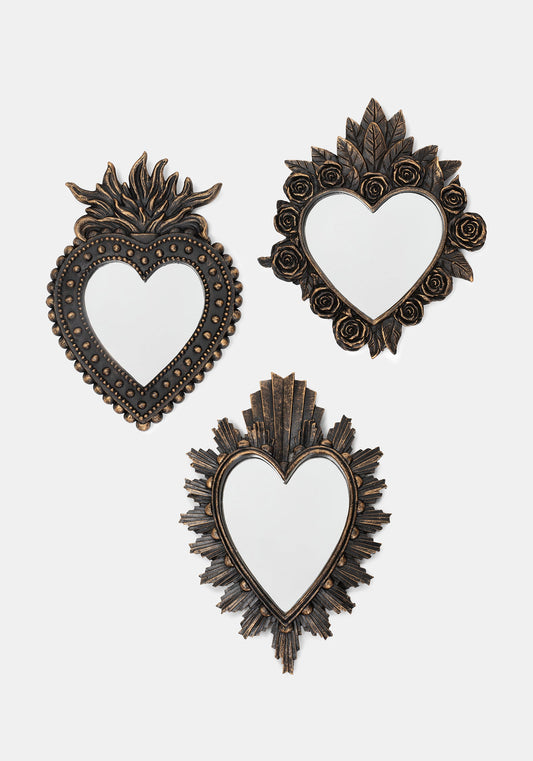 Noctara Heart Mirrors Set of 3