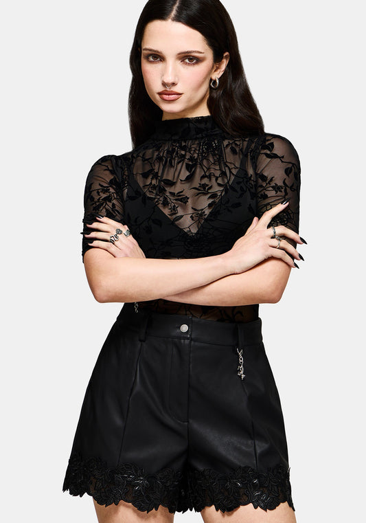Caelith PU Leather Lace Short