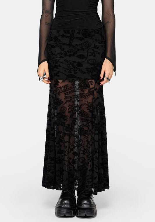 Sanct Flock Mesh Maxi Skirt
