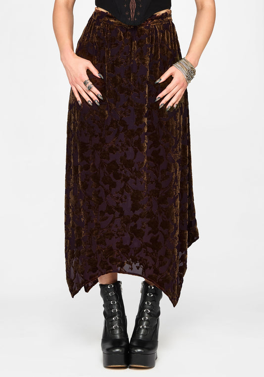 Sienna Devore Hanky Hem Midaxi Skirt