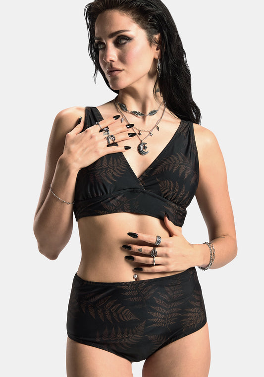 Ruin Fern Printed Bikini Short - Brown