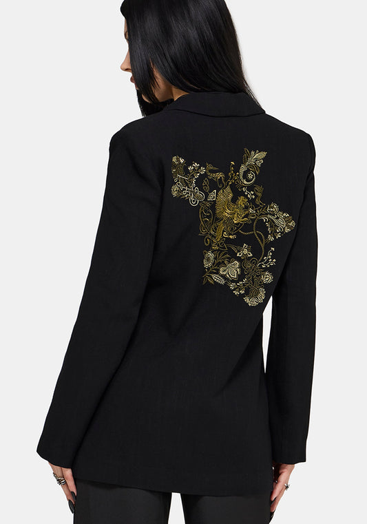 Ellis Embroidered Longline Blazer