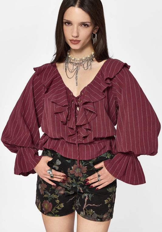 Rue Stripe Voile Pirate Blouse
