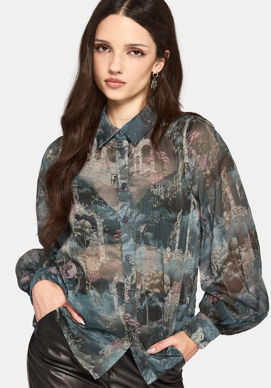 Thalassa Print Chiffon Shirt