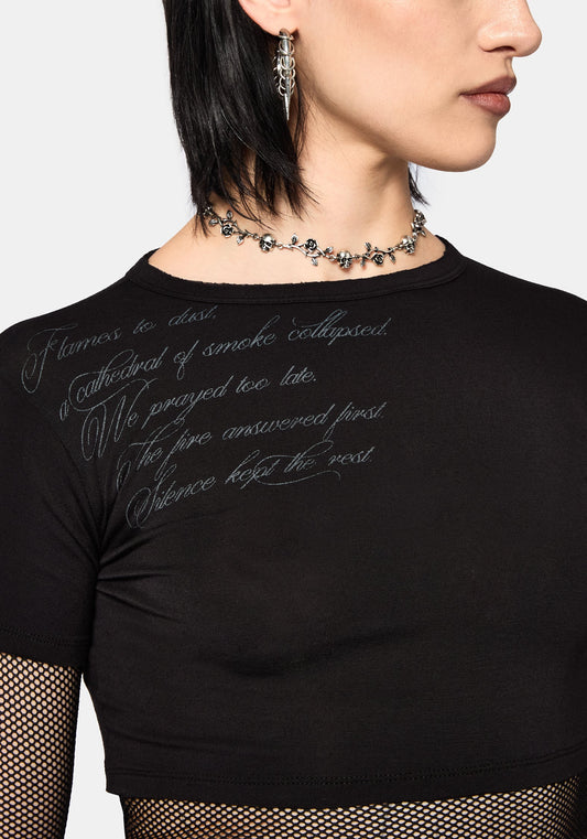 Shae Fishnet Long Sleeve Top