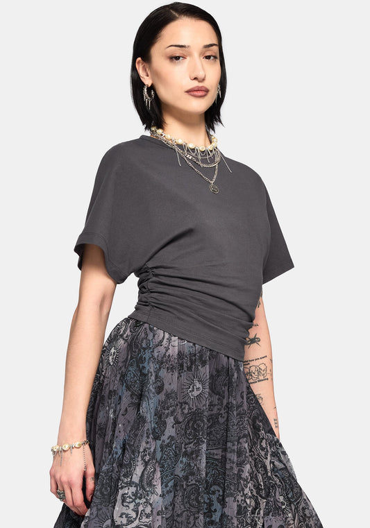 Deni Ruched Short Sleeve Top